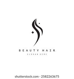 Beautiful hair wave abstract logo and  hair care logo. Logo for business, salon, beauty, hairdresser, care.