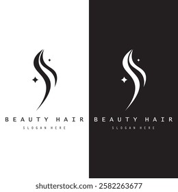 Beautiful hair wave abstract logo and  hair care logo. Logo for business, salon, beauty, hairdresser, care.