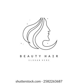 Beautiful hair wave abstract logo and  hair care logo. Logo for business, salon, beauty, hairdresser, care.