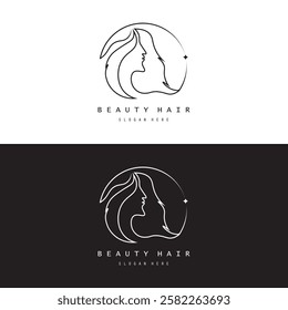 Beautiful hair wave abstract logo and  hair care logo. Logo for business, salon, beauty, hairdresser, care.