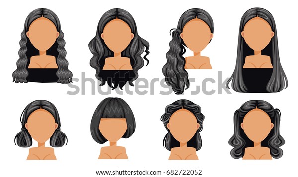 Image Vectorielle De Stock De Belle Coiffure Couleur De Cheveux