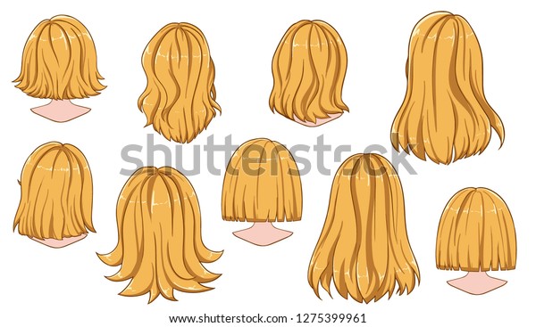 Beautiful Hairstyle Woman Hair Rear View Stock Vector Royalty