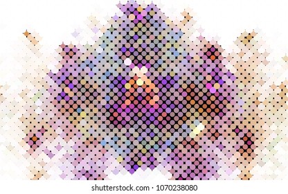 Beautiful halftone layout with an abstract pattern of dots. Design element for greeting cards, book covers, title backgrounds. Vector clip art.