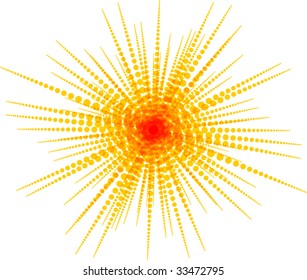 beautiful halftone sunburst illustration