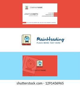 Beautiful Halloween book  Logo and business card. vertical Design Vector