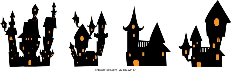 Beautiful Halloween home design background Vector illustration