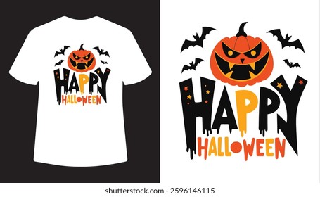 a beautiful halloween with t-shirt design on white background