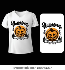 Beautiful  Halloween T-shirt vector. Halloween Vector Graphic. Halloween T Shirt illustration.  Horns head devil t-shirt design. 