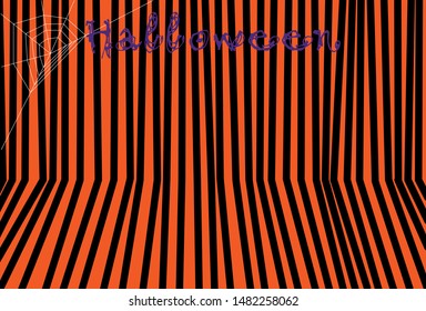 Beautiful Halloween vector/illustration background. Halloween word and spider web is on  orange and black template. 