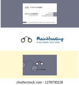 Beautiful Hand cuffs  Logo and business card. vertical Design Vector
