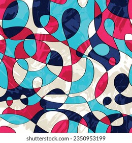 beautiful hand draw lines seamless pattern with water color halftoned effect 