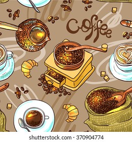 Beautiful hand drawan vector sketch illustration coffee for your design