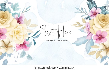 beautiful hand drawing flower floral background