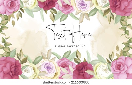 beautiful hand drawing rose flower floral background