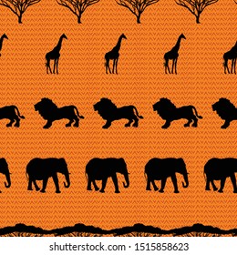 Beautiful hand drawn African animals seamless pattern background  Perfect for background, fashion, home decor projects.