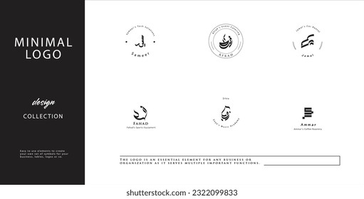 Beautiful Hand Drawn Arabic Calligraphy Logo Collection