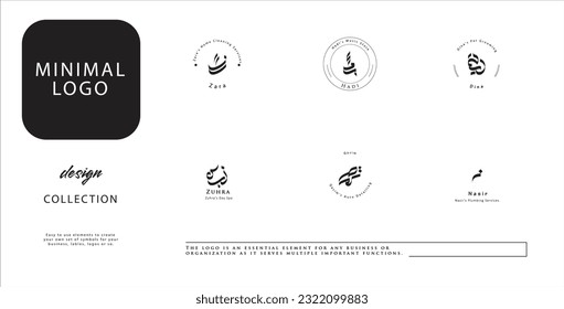Beautiful Hand Drawn Arabic Calligraphy Logo Collection