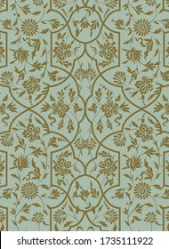 beautiful hand drawn background floral repeat pattern