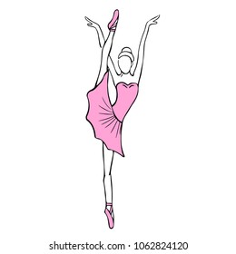 Beautiful hand drawn ballerina, vector – stock illustration 