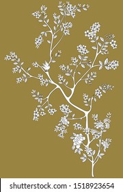 Beautiful hand drawn black and white tree