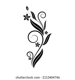 Beautiful Hand Drawn Black and White Floral Element