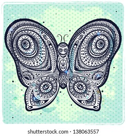 Beautiful hand drawn butterfly