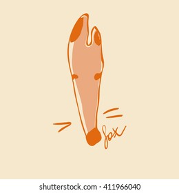 Beautiful hand drawn  cartoon style vector fox head