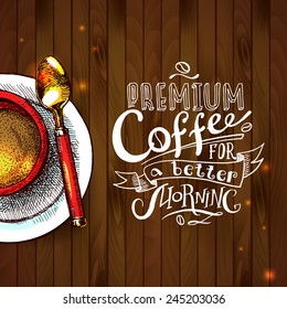 beautiful hand- drawn coffee background