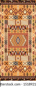 Hermoso diseño de alfombras de color dibujado a mano