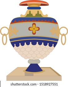 Beautiful hand drawn colour full  vase design