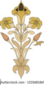 Beautiful hand drawn colour  full floral motif