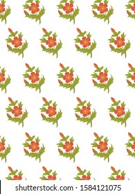 Beautiful hand drawn colour full  realistic floral repeat vector motif drawing.
