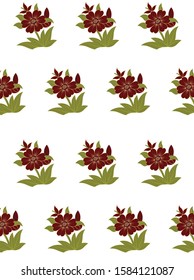 Beautiful hand drawn colour full  realistic floral repeat vector motif drawing.