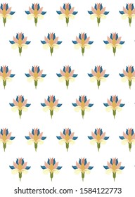 Beautiful hand drawn colour full  realistic floral repeat vector motif drawing.