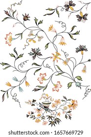 Beautiful hand drawn colour full floral design