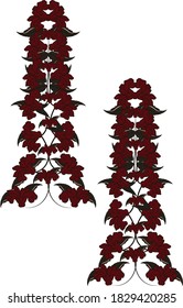 Hermoso color dibujado a mano con motivos florales completos