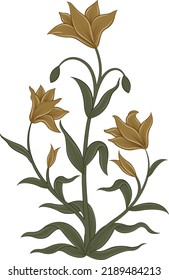 Beautiful hand drawn colour full floral motif