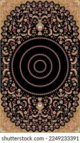 beautiful hand drawn colour full floral carpet design