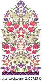 Beautiful hand drawn colour full floral motifs