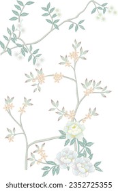 Hermoso color dibujado a mano con motivos florales completos