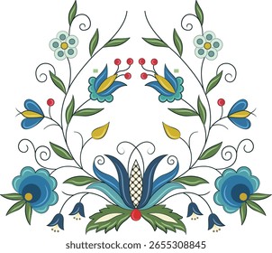 Beautiful hand drawn colour full floral motifs