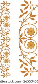 Beautiful hand drawn colour full floral border
