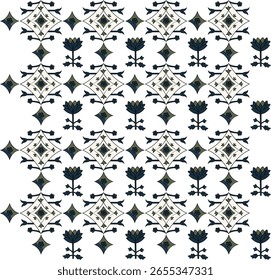 Patrón floral lleno del color dibujado a mano hermoso con el fondo blanco.