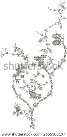 Beautiful hand drawn colour full floral motif.