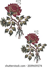 Beautiful hand drawn colourful flowers