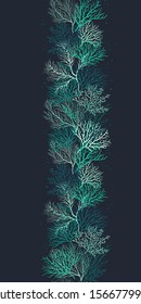 Beautiful Hand Drawn corals seamless pattern, underwater background, great for textiles, banner, wallpapers, wrapping - vector design