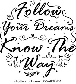 Beautiful hand drawn doodle motivation lettering phrase postcard, Lettering art label, T-shirt design, mug print.