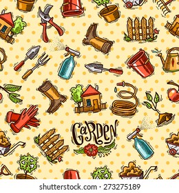  beautiful hand drawn doodle seamless pattern garden for your design