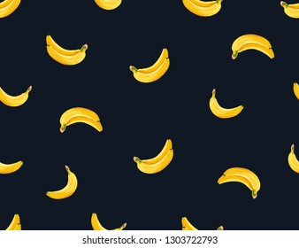 Beautiful hand drawn Exotic botanical print with banana. Seamles vintage pattern background. 