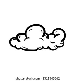 Beautiful hand drawn fashion cloud icon. Hand drawn black sketch. Sign / symbol / doodle. Isolated on white background. Flat design. Vector illustration.